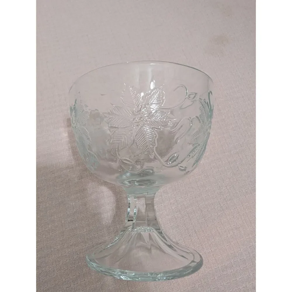 Princess House Fantasia Fine Crystal Pedestal Compote Bowl Floral Leaf Etched...